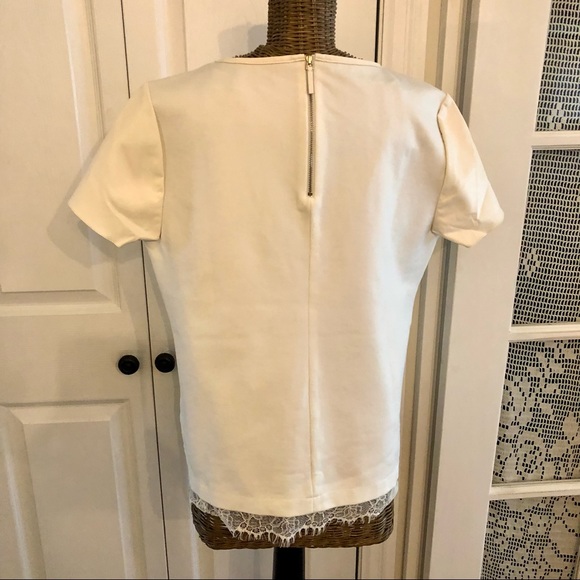 Ann Taylor , Vegan leather,White Top , Sz L - Picture 4 of 11